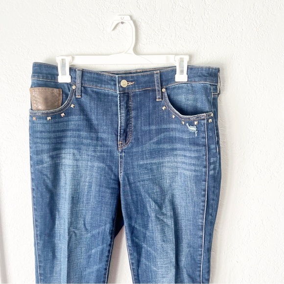 Chico's Jeans Women's 10 Size So Slimming Girlfriend Slim Leg Ankle Studded - Picture 3 of 9